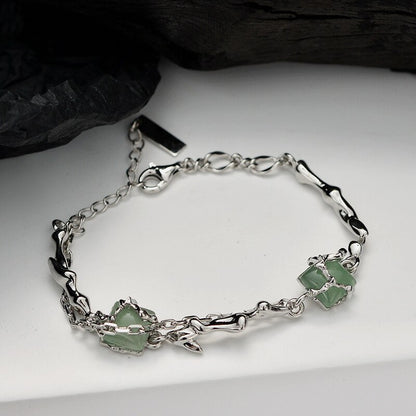 Gewickeltes Jade-Mehrkettenarmband B1010