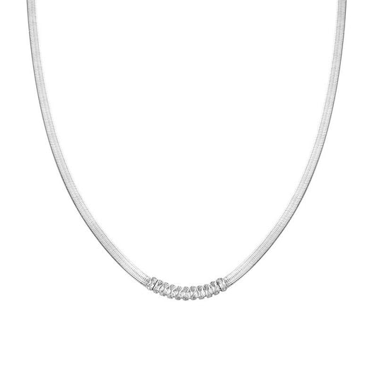 Zirkon Breite Schlangenkette Halskette N1005