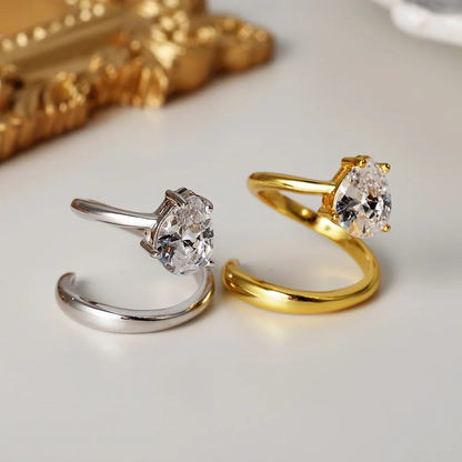Massiver Draht Herz CZ Ring R1097