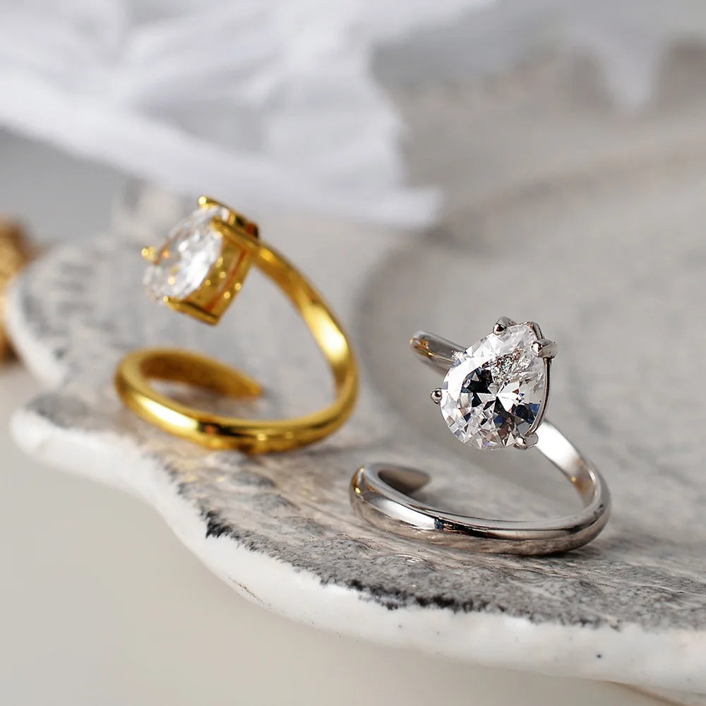 Massiver Draht Herz CZ Ring R1097