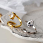 Massiver Draht Herz CZ Ring R1097
