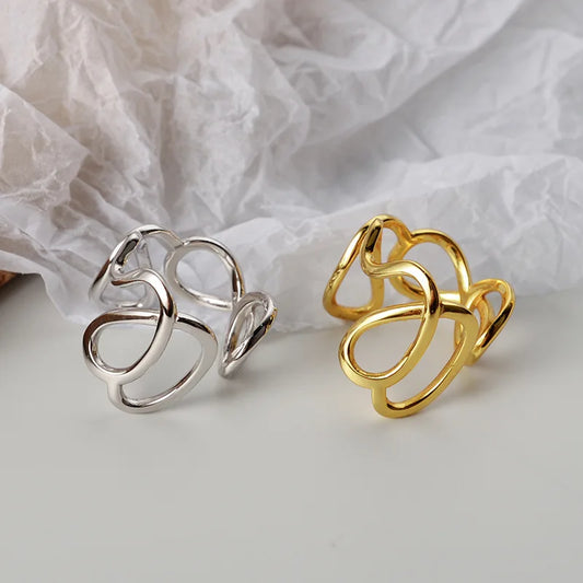 Ring mit massivem Drahtmuster R1076