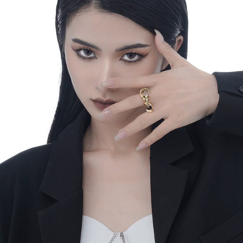 Zweifarbiger Ring aus massivem Draht R1100