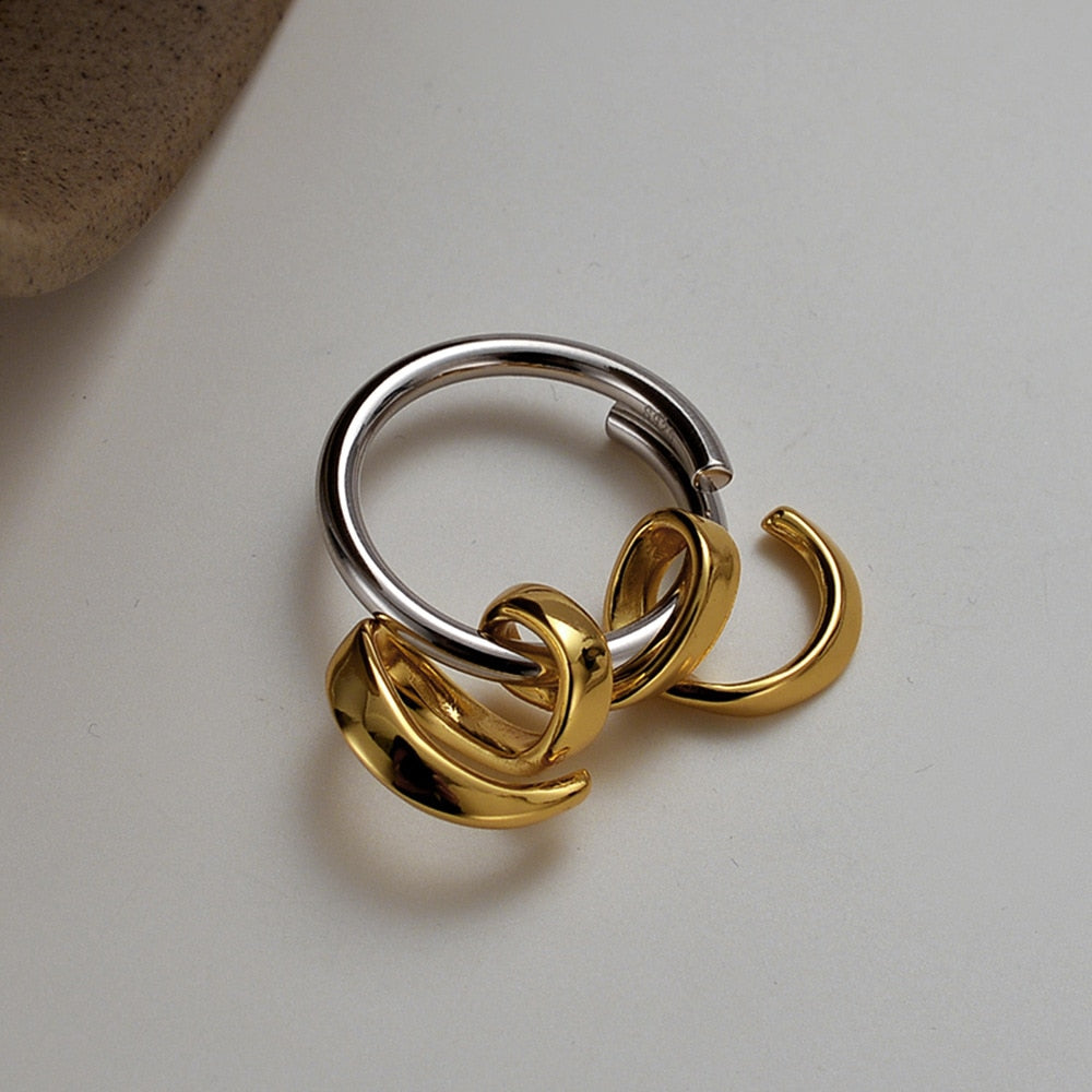 Zweifarbiger Ring aus massivem Draht R1100