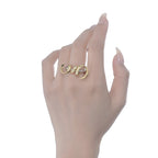 Zweifarbiger Ring aus massivem Draht R1100