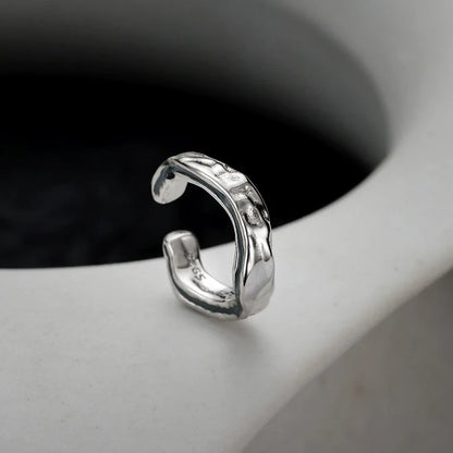 Dicker gehämmerter Clip-Ohrring E1013, 1 Stück