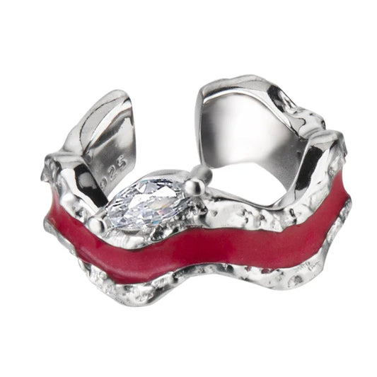 Gewellter, klobiger Ring R1216