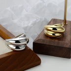 Einzigartiger Ring mit gewellten Rillen R1119