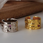 Breiter offener Ring mit abstraktem Muster R1081