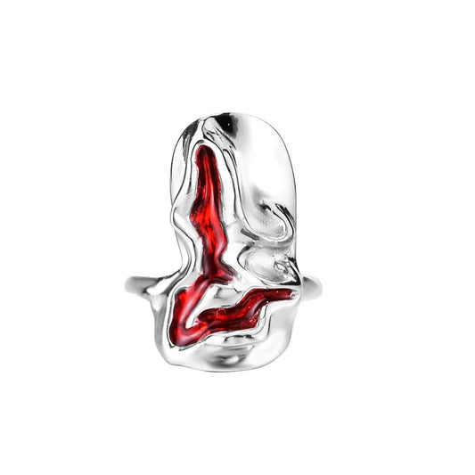 Breiter Totenkopf Unregelmäßiger Ring R1204