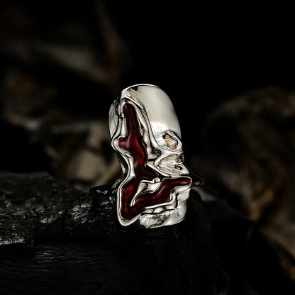 Breiter Totenkopf Unregelmäßiger Ring R1204