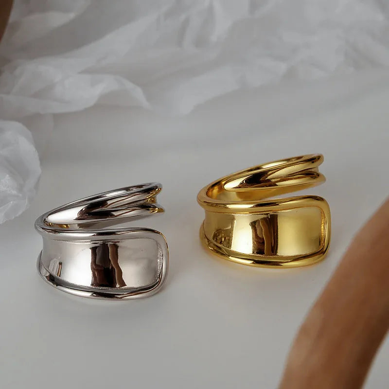 Offener Ring mit grober Rille R1009