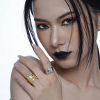 Breiter gehämmerter offener Ring R1059