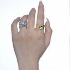 Breiter gehämmerter offener Ring R1059