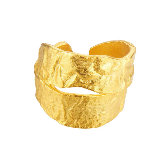 Breiter Ring mit gehämmertem Muster R149