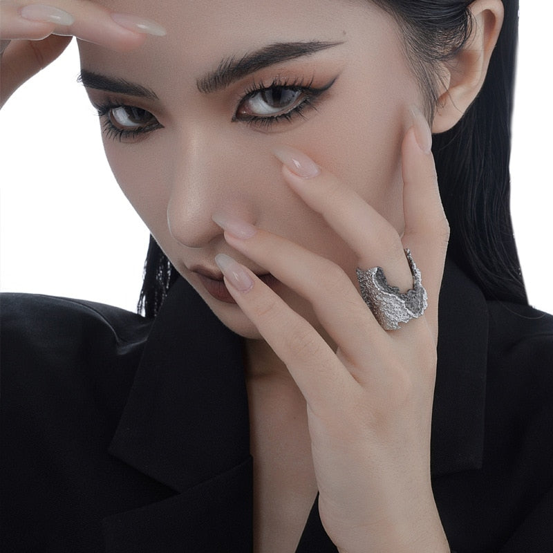 Breiter zweifarbiger Robuster Elementring R1196