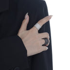 Breiter offener Ring mit Stoffstruktur R1264