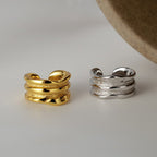 Breite dicke Rillenohrringe E1008 1 Stück