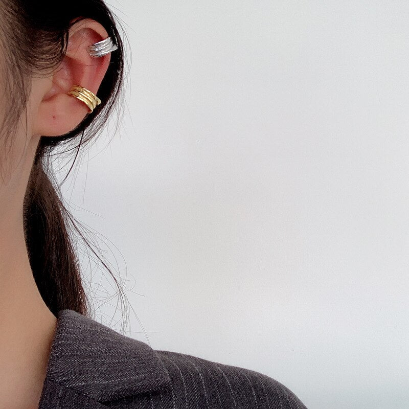 Breite dicke Rillenohrringe E1008 1 Stück