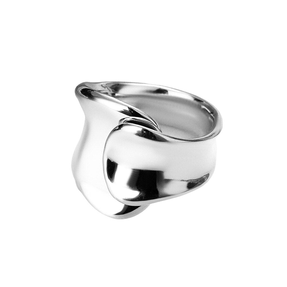 Breiter, gewellter, klobiger Ring R1106