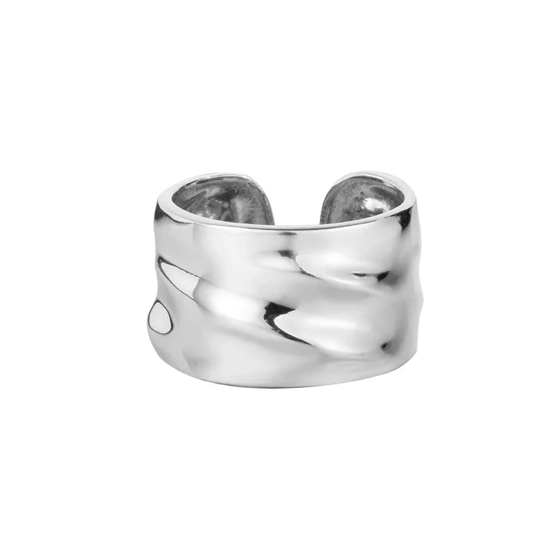 Breiter gewellter geometrischer Ring R1104