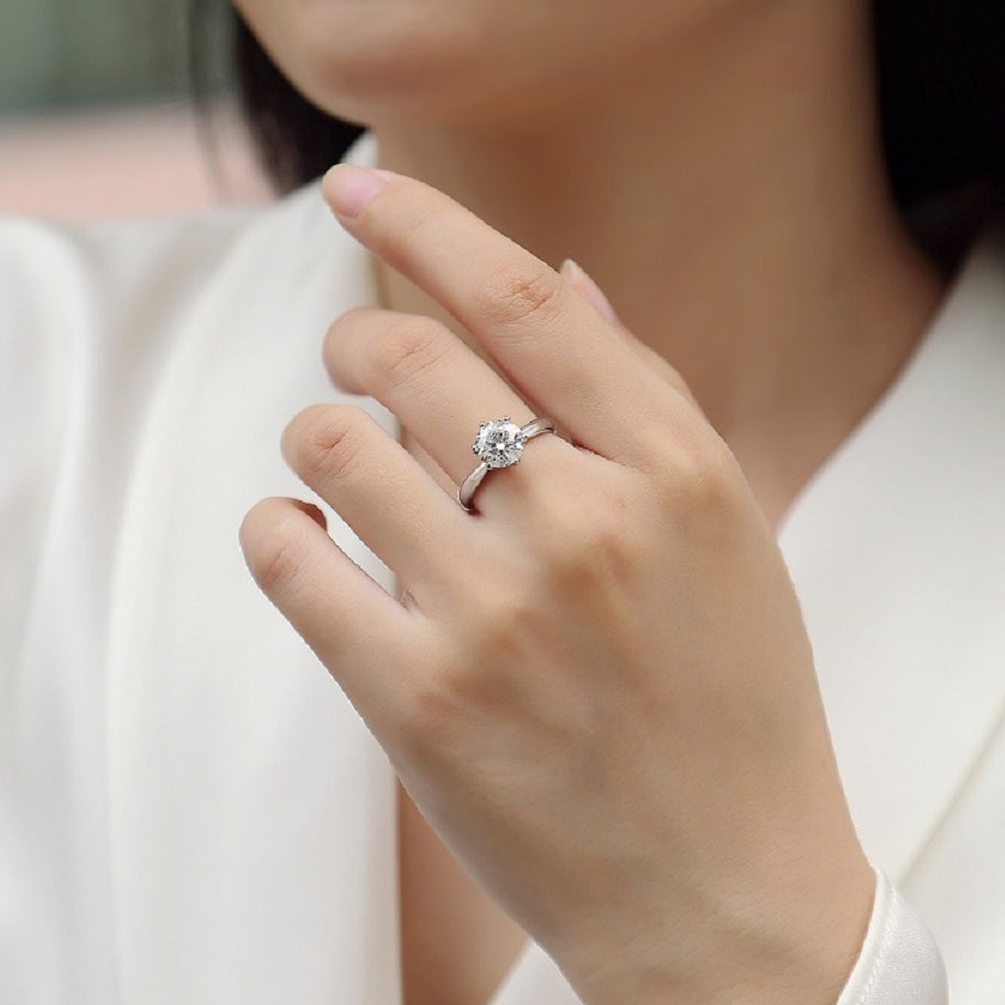 Round Solitaire Moissanite Ring