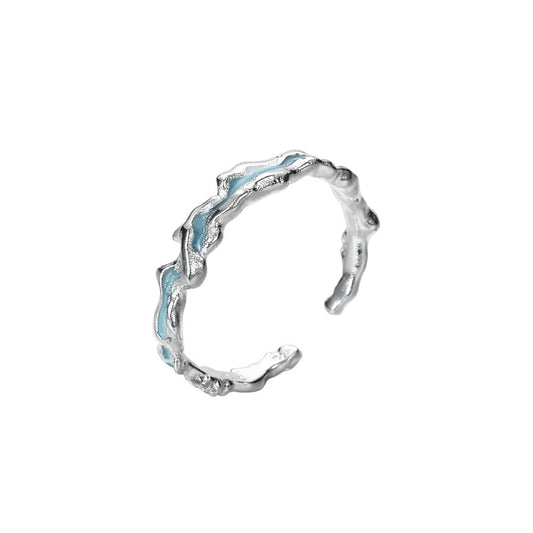 Unregelmäßiger Ring aus mintgrünem Emaille R1176
