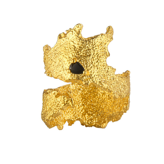 Impressionistischer matter breiter Ring R1073