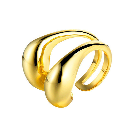 Dicker Ring mit organischem Muster R1071