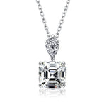 Solitär-Halskette mit 3 Karat Asscher 5a CZ