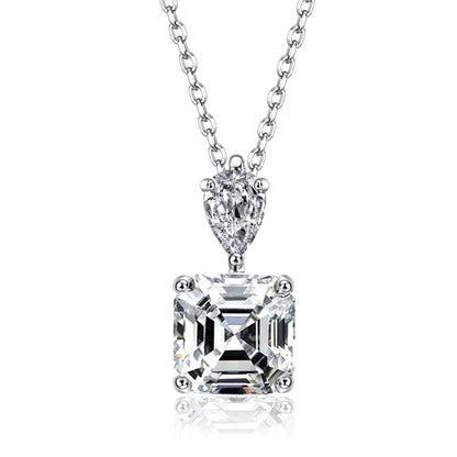 Solitär-Halskette mit 3 Karat Asscher 5a CZ