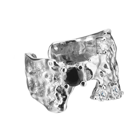 Unregelmäßiger Ring mit geschlagener Textur R1250