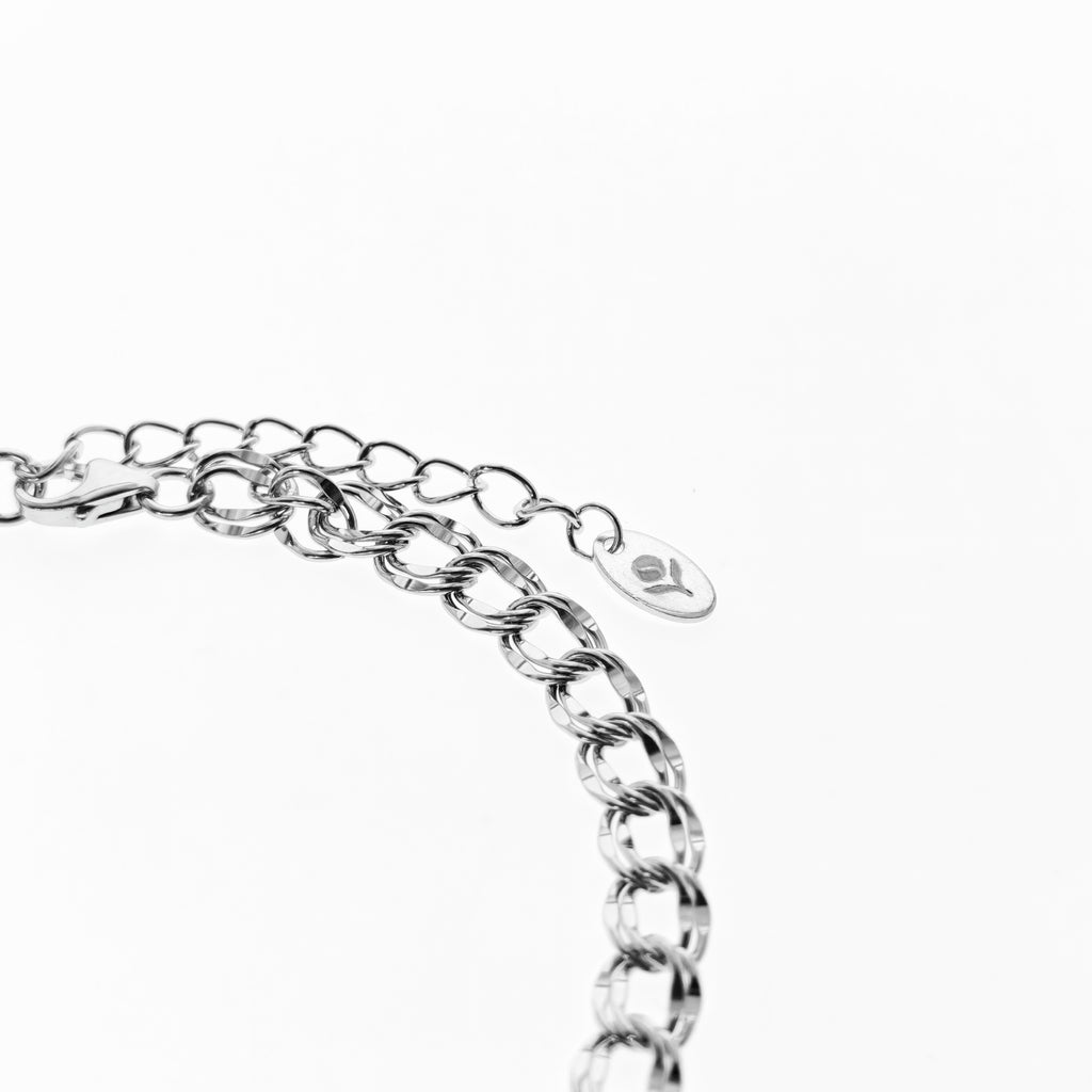 Double Layered Texture Chain Bracelet 4.8mm