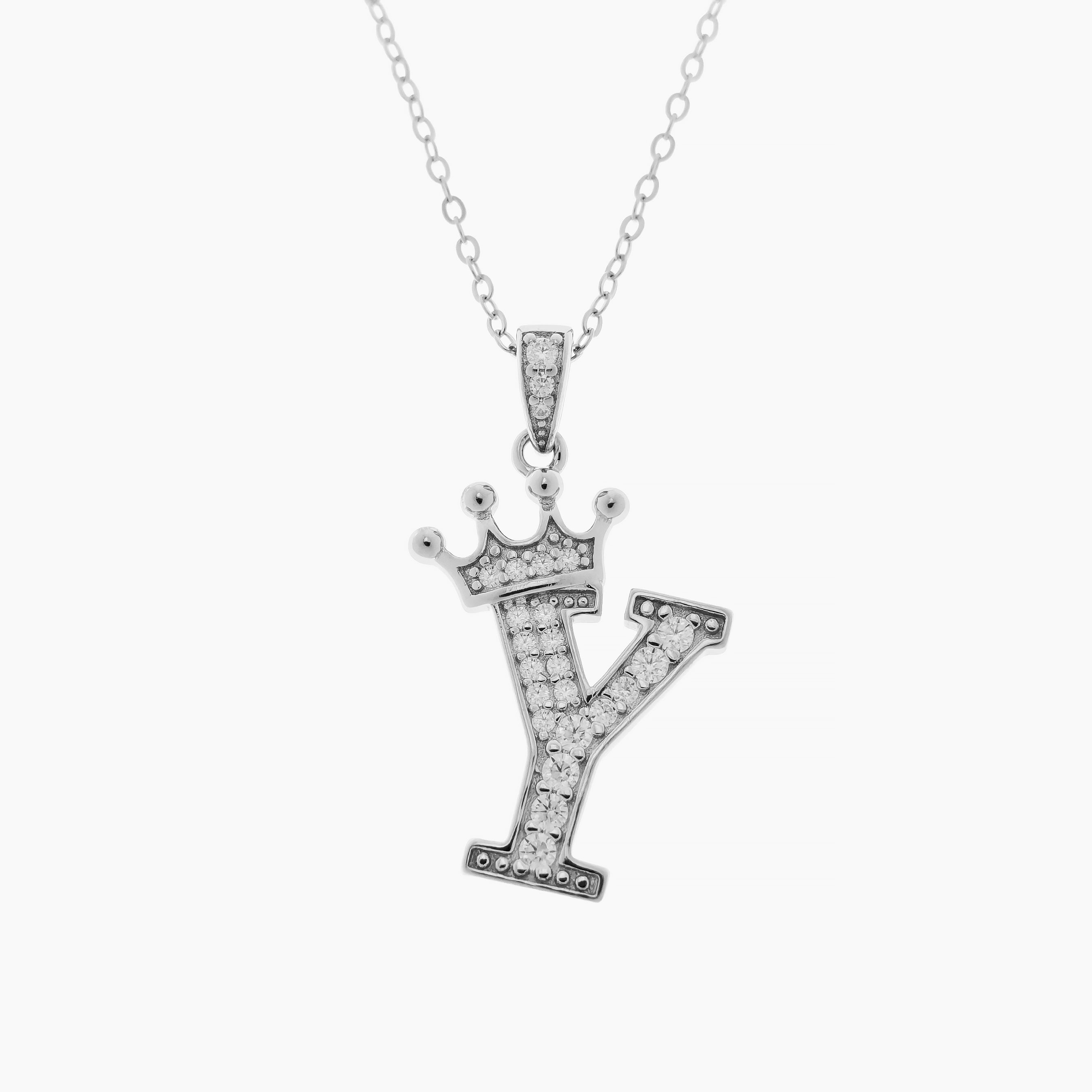 Crown Initials Pendant