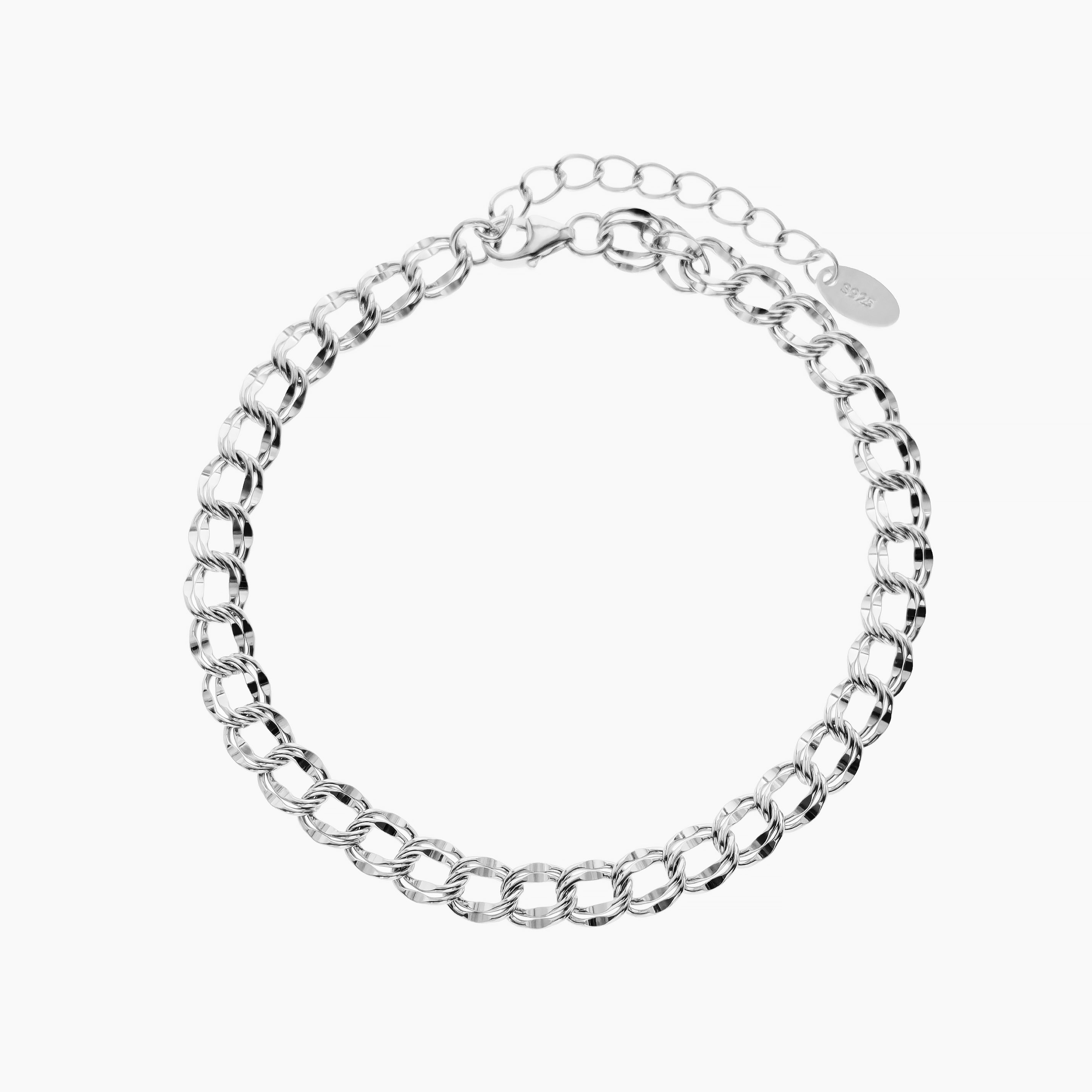 Double Layered Texture Chain Bracelet 4.8mm