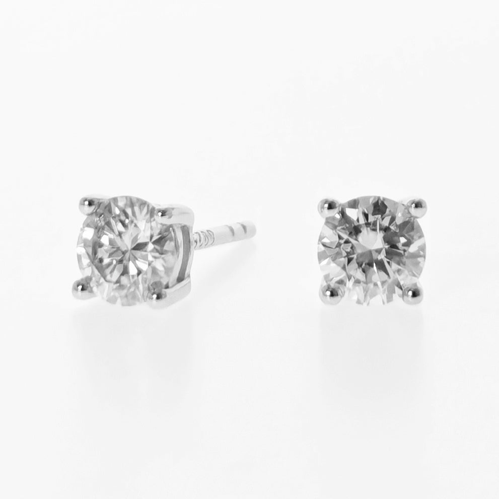 Solitiare Round Moissanite Stud Earrings