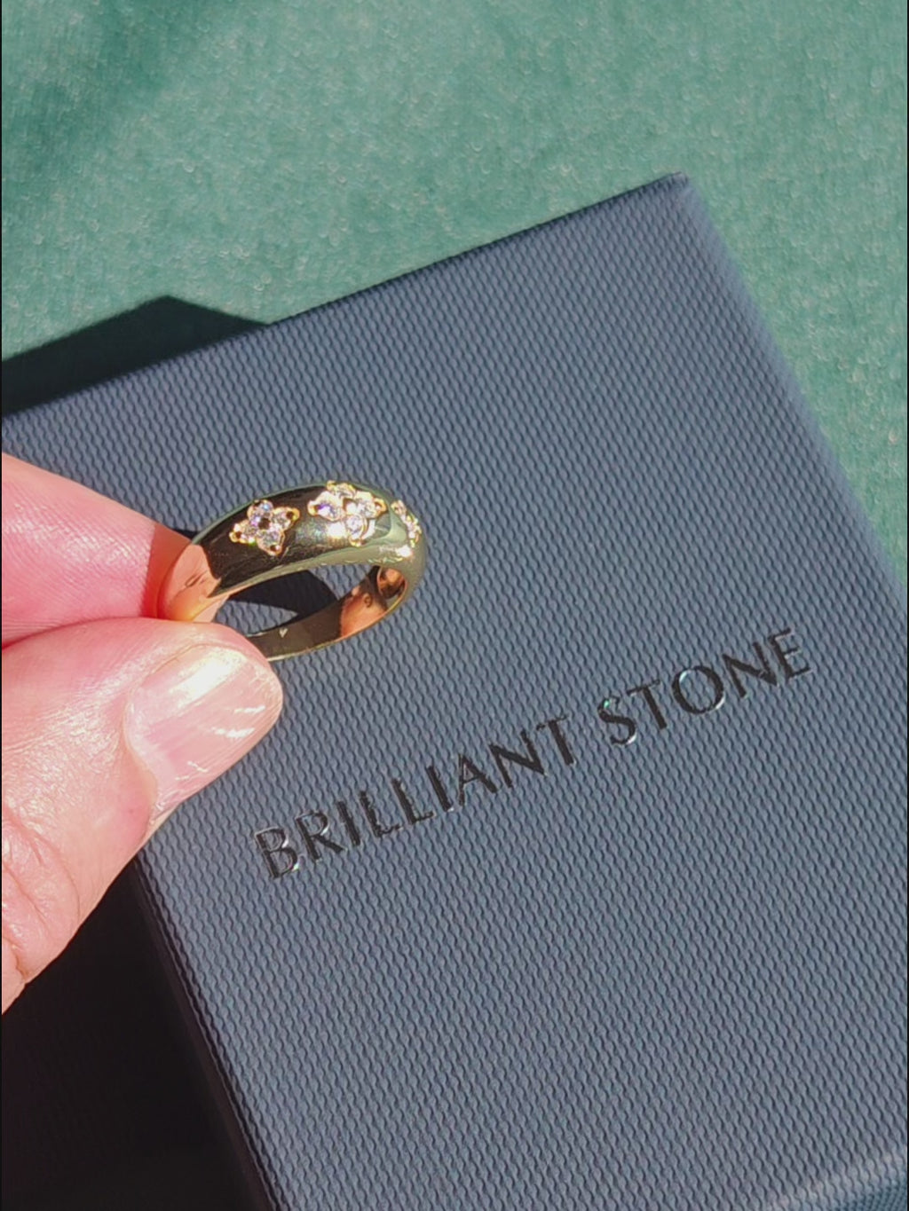 Floral Moissanite Dome Ring