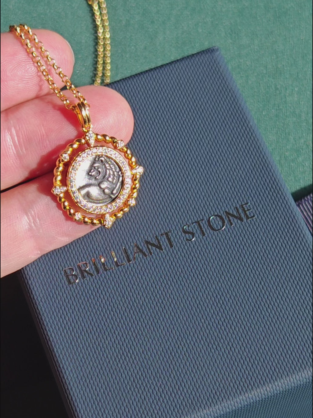 Halskette mit umgedrehter antiker Münze 5982