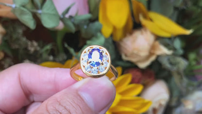 Ovaler Halo-Edelsteinring 6356