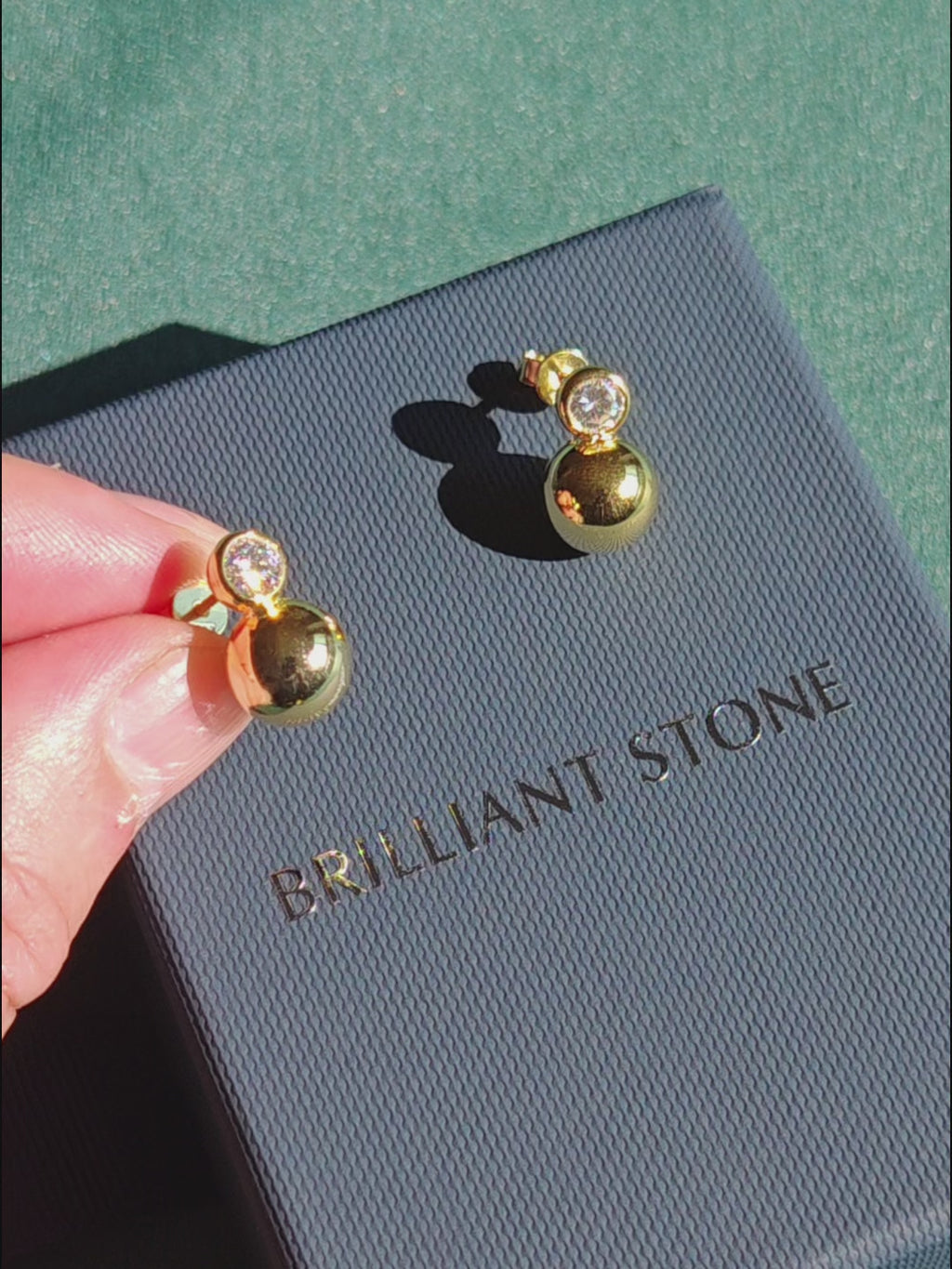 Sphere & Stone Stud