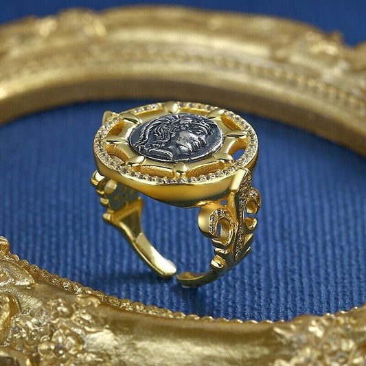 Griechischer Münzring mit Sternenhimmel und Athena, R1072