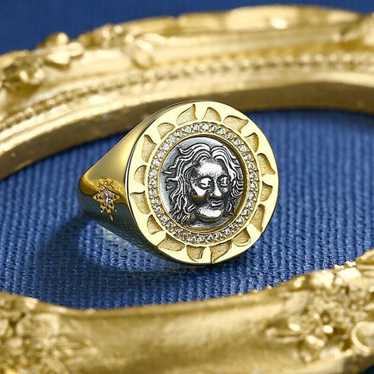 Griechischer Helios-Römischer Münzring R1018