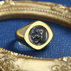 Löwe und Eber Münze Rhombus Ring R1044