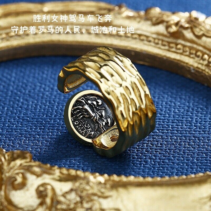Breiter Ring mit geschlagener römischer Münze R1004