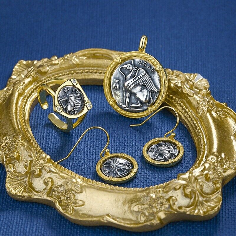 Griechischer Münzring mit Greif und Herkules, R1053