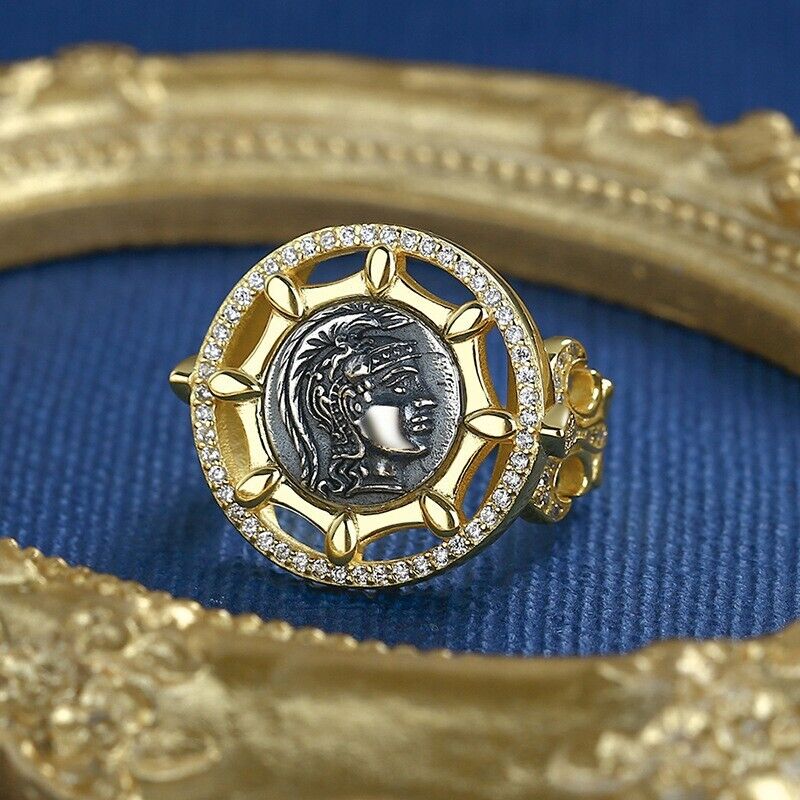 Griechischer Münzring mit Sternenhimmel und Athena, R1072