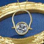 Greif-Delfin-Replik-Ring mit griechischer Münze R1021
