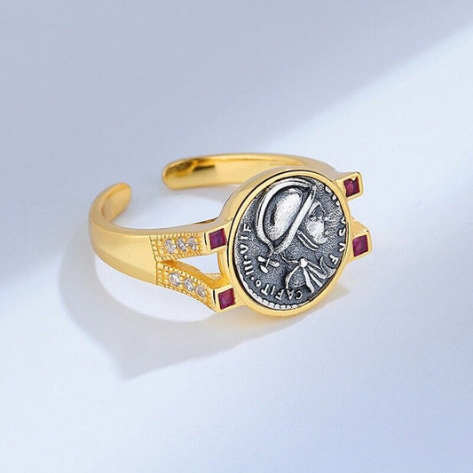Mars Antike Münze CZ Ring R1060