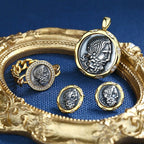 Griechischer Poseidon-Ring mit römischer Münze, R1009