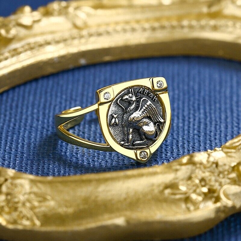 Griechischer Münzring mit Greif und Herkules, R1053